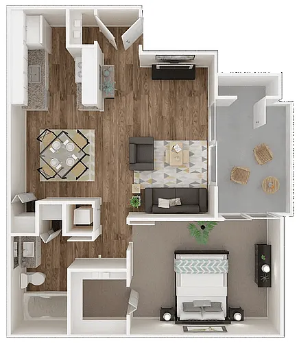 Floor plan Standard One Bed One Bath