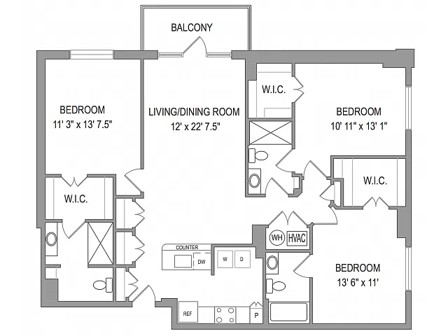 Floor plan 3x3 Balcony