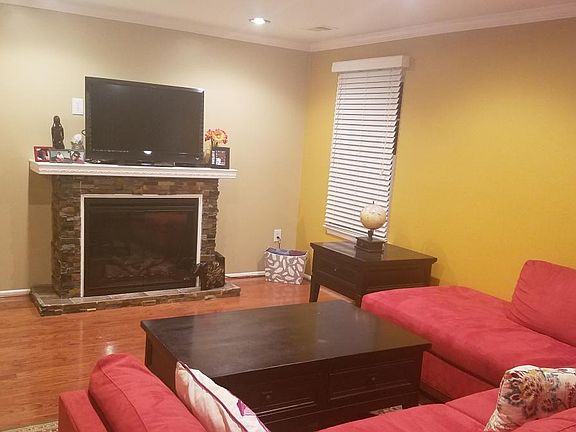 Living room with fireplace