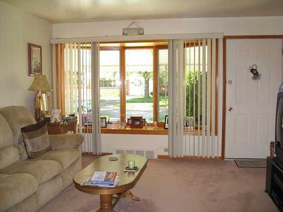 Living room with bay window