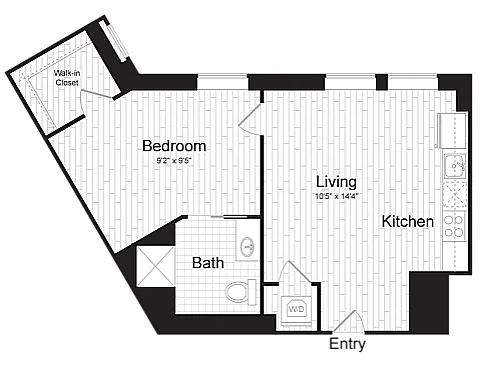 Floor plan 1 BR F