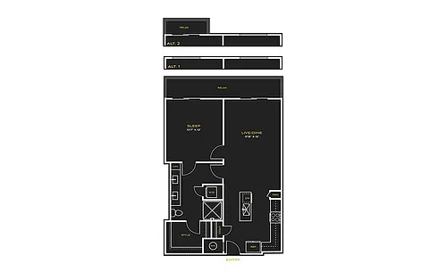 Floor plan 1BD - A