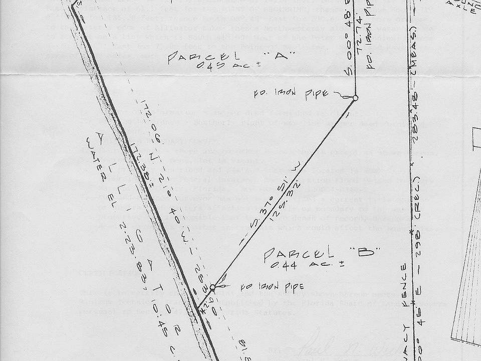 Survey showing possible split with even waterfront.