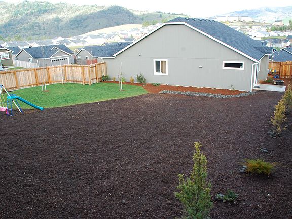 View from fenced yard