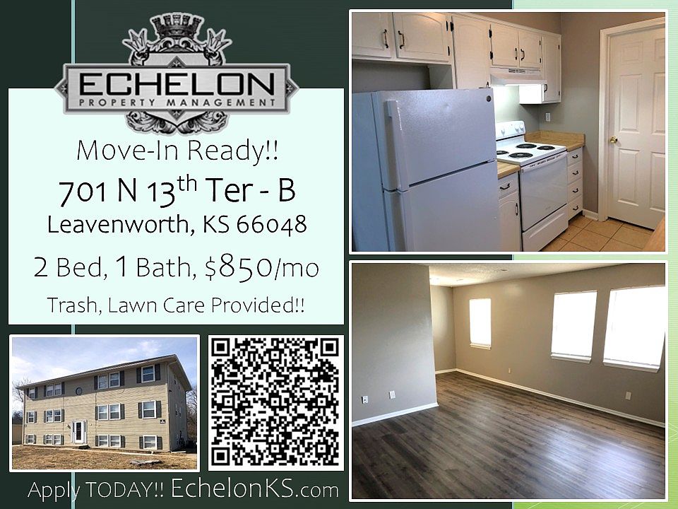 Move-In Ready
2 Bed, 1 Bath
Washer and Dryer Hook-ups in Unit!!