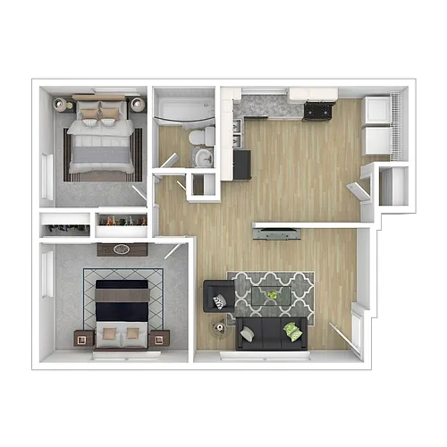 Floor plan 2 Bedroom Hillside