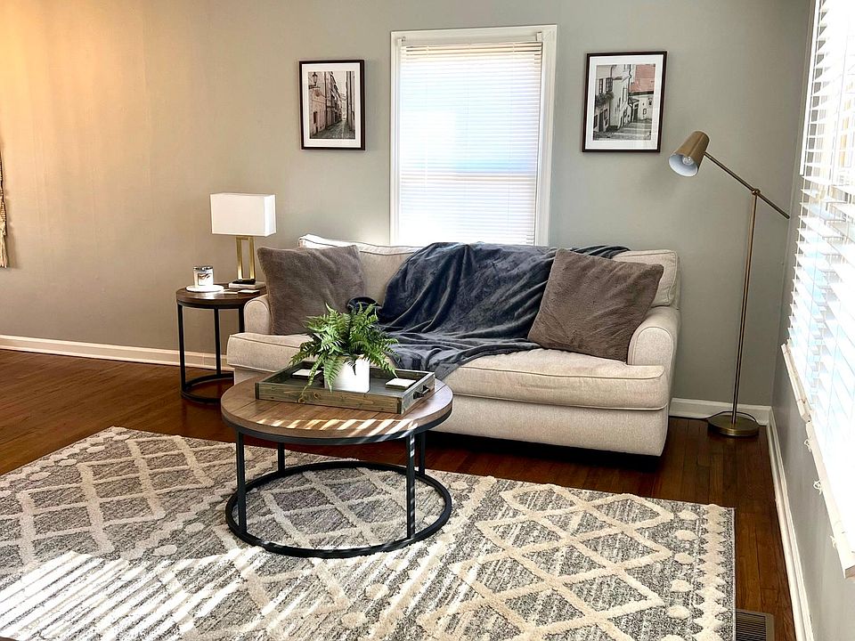 living room with big windows