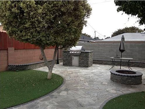 gas BBQ and fire-pit