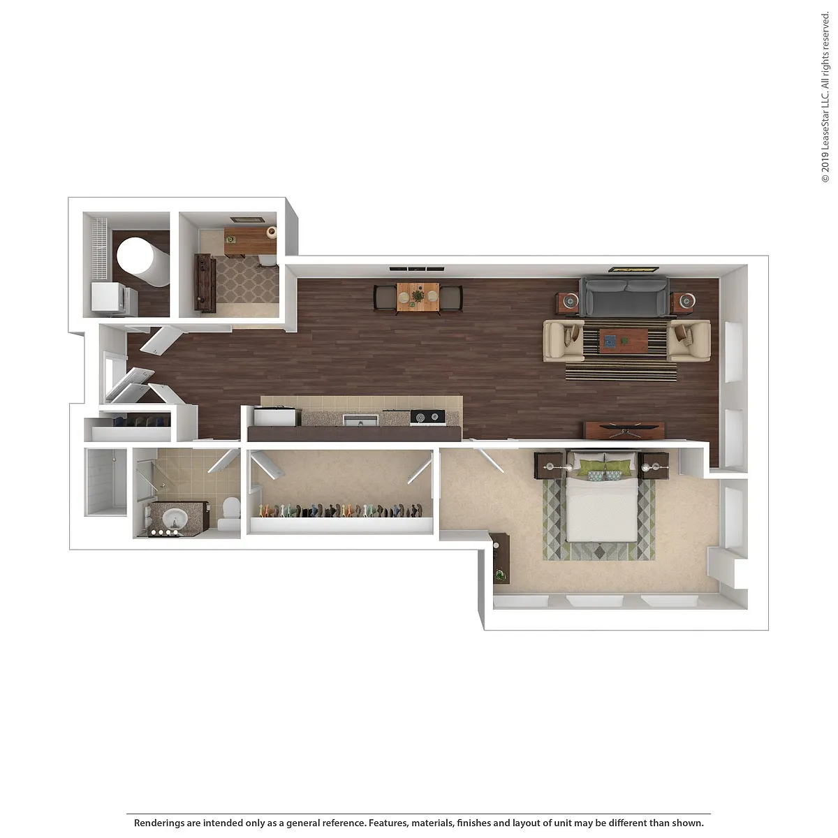 Floor plan One Bedroom Den