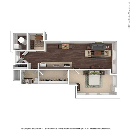 Floor plan One Bedroom Den