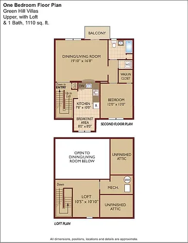 Floor plan $2.40/sq.ft. - One Bedroom with Loft-GH Villas
