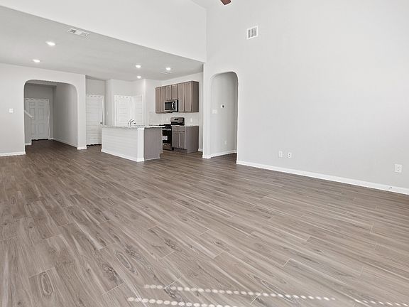 Family Room to Dining Area and Kitchen