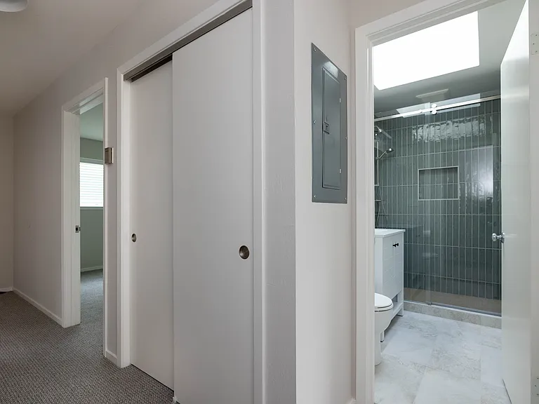 Bathroom and hall closet