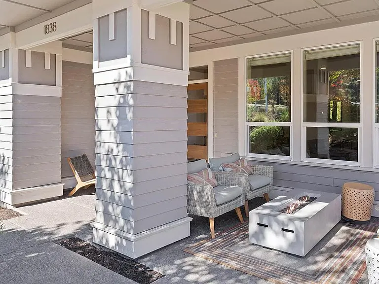 Front patio space is great for entertaining