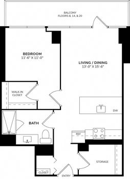 One Bedroom(785 SF)-812