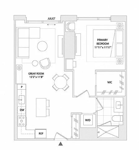 Floor plan 1 BED A7