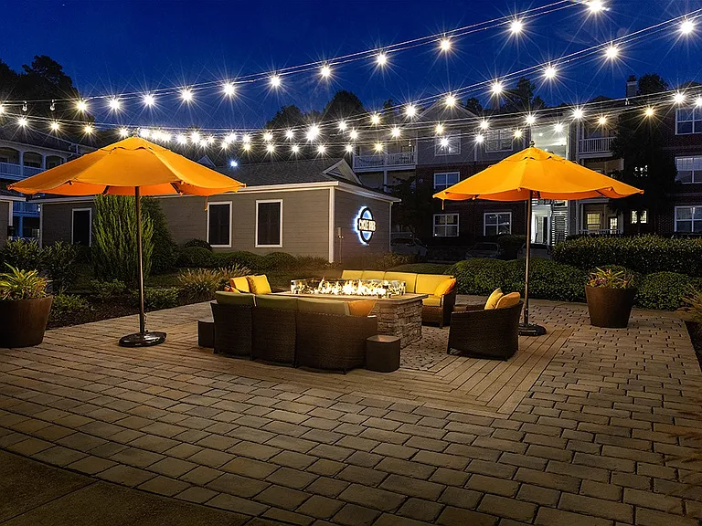 Cozy outdoor lounge area