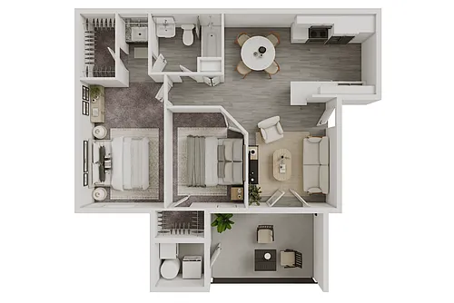 Floor plan AVILA - 818 SQ FT