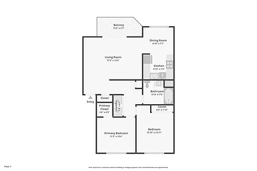 Floor plan 2 bed 1 Bath