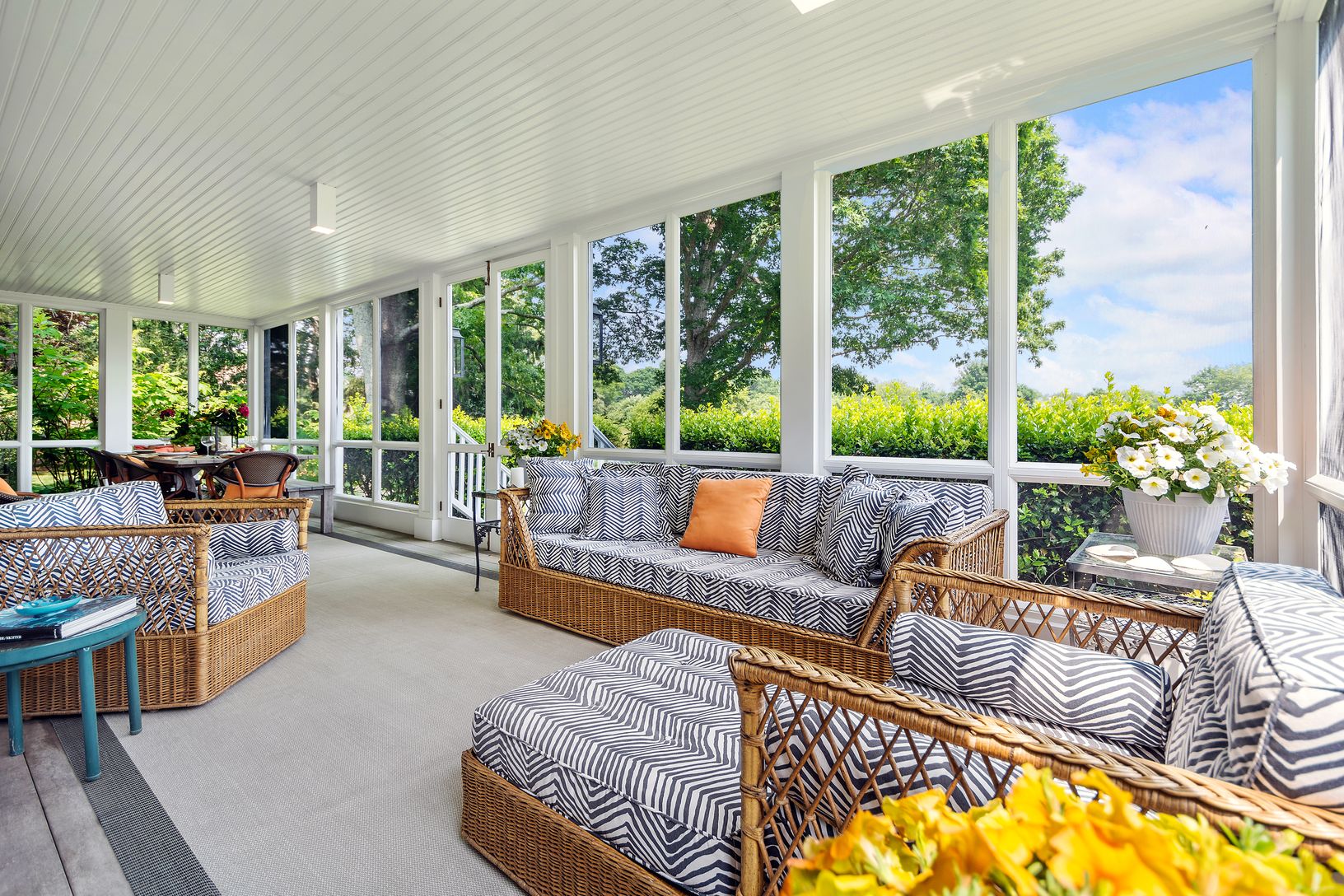 Screened porch relaxation