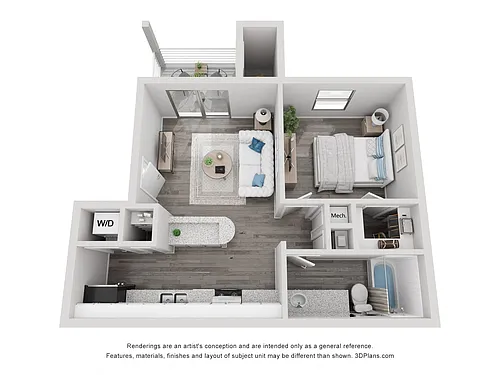 Floor plan Tangerine - 1 Bedroom