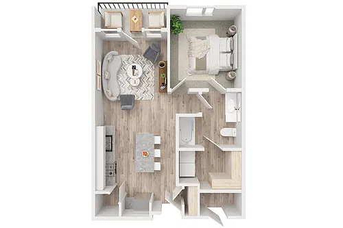 Floor plan The Arrow 1x1