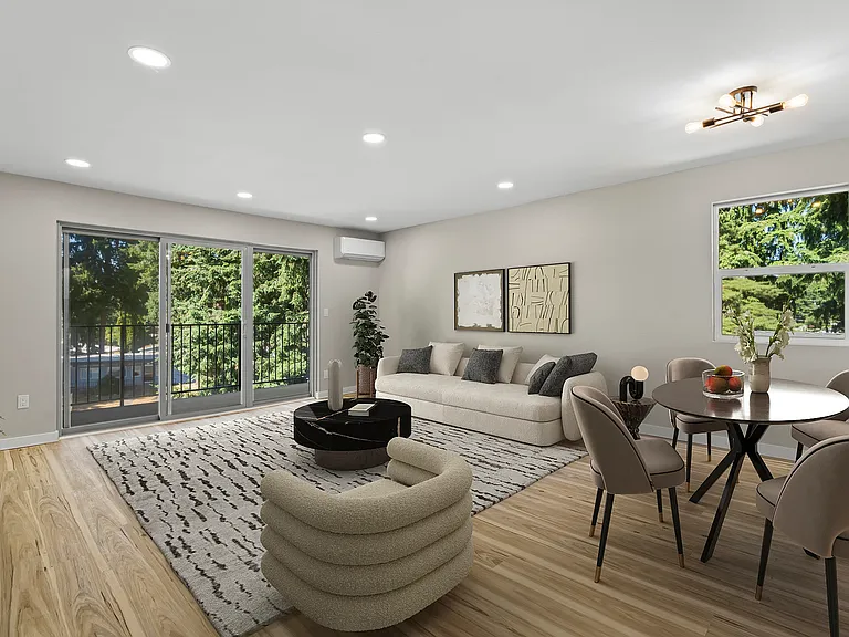 Living room with large private deck