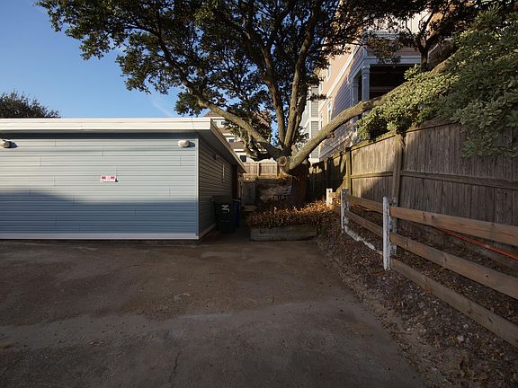 Two off street parking spaces to the right next to the fence