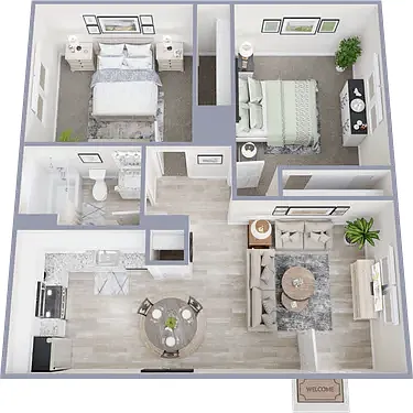 Floor plan Two bedroom one bath