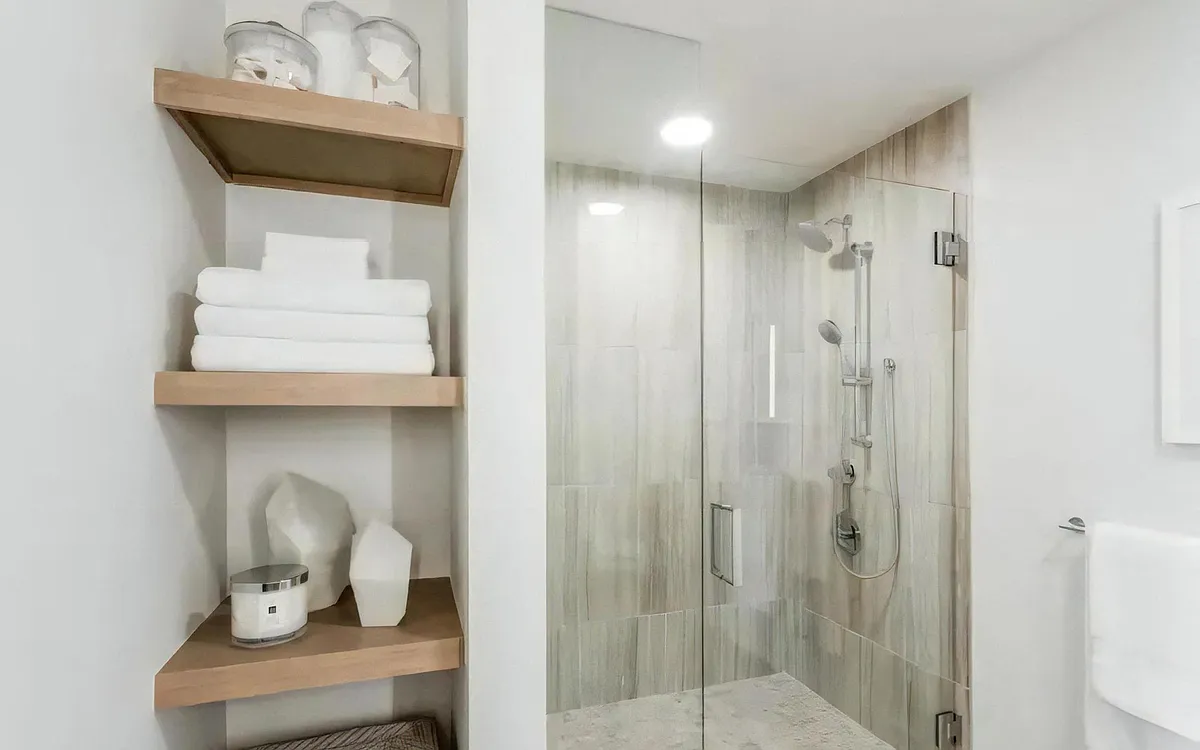 Walk In Showers and Built In Shelves - Valentina by Alta