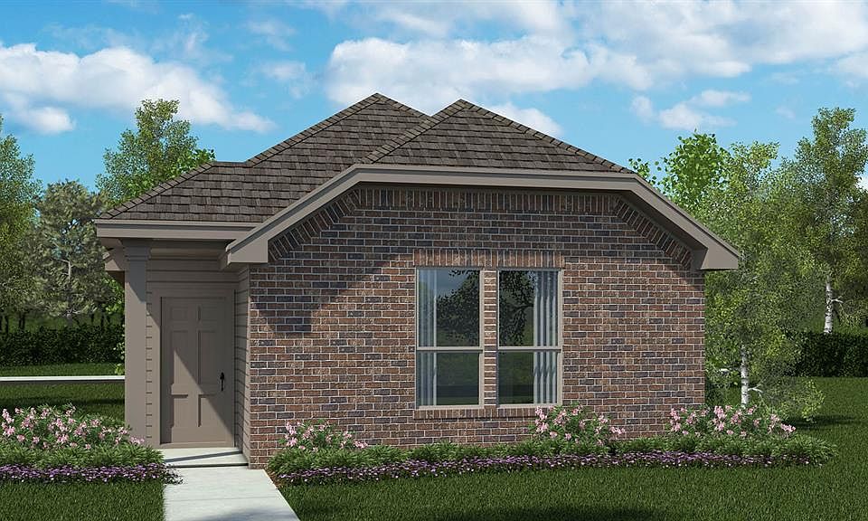 Front Elevation - D.R. Horton''s Acorn floorplan, elevation B - All Home and community information, including pricing, included features, terms, availability and amenities, are subject to change at any time without notice or obligation. All Drawings, pictures, photographs, video, square footages, floor plans, elevations, features, colors and sizes are approximate for illustration purposes only and will vary from the homes as built.