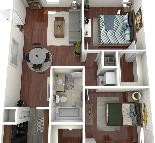 2x1 A (Unit F) Floorplan Diagram