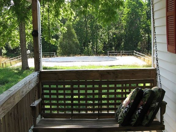 Restful back porch swing