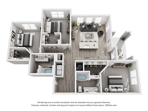 Floor plan Apartment - 3 Bed