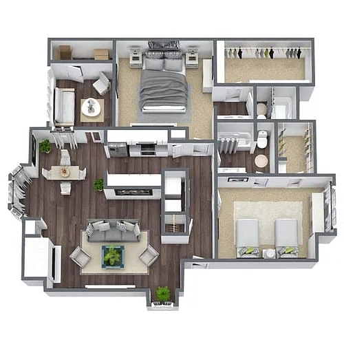 Floor plan B4: 2 Bed 2 Bath