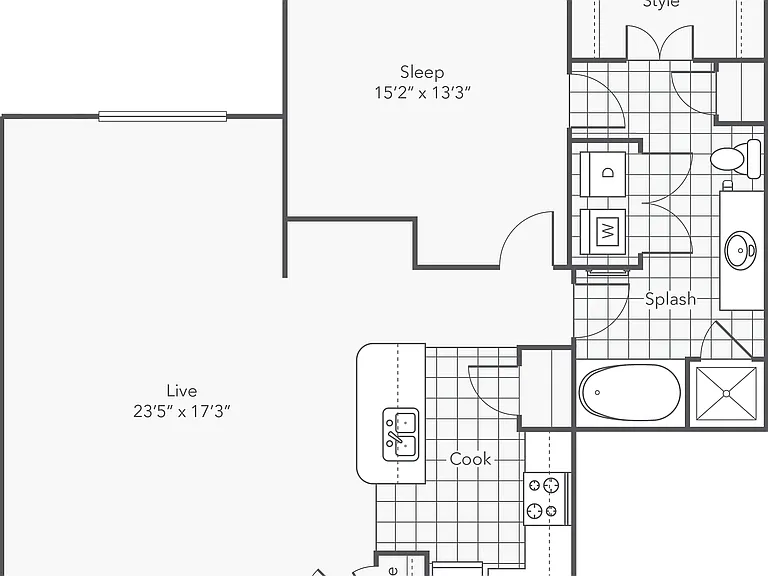 Mitchell | 1-Bedroom Floorplan Mitchell | 1-Bedroom Floorplan