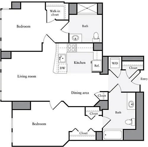 Floor plan 2 Bedrooms I