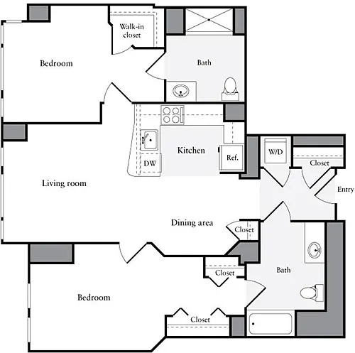 Floor plan 2 Bedrooms I