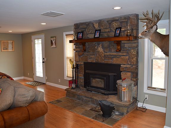 New wood burning fireplace.