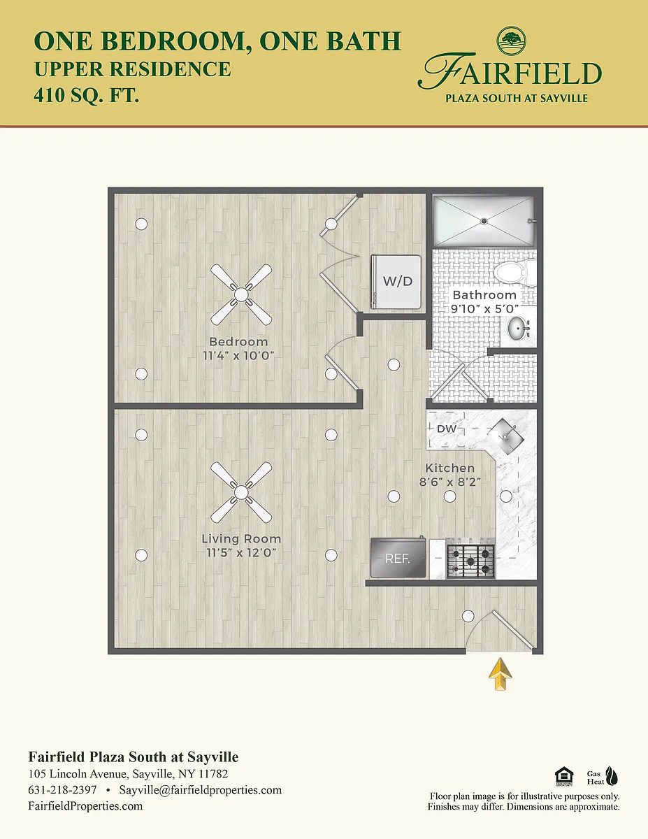 Floor plan One Bedroom Upper Residence