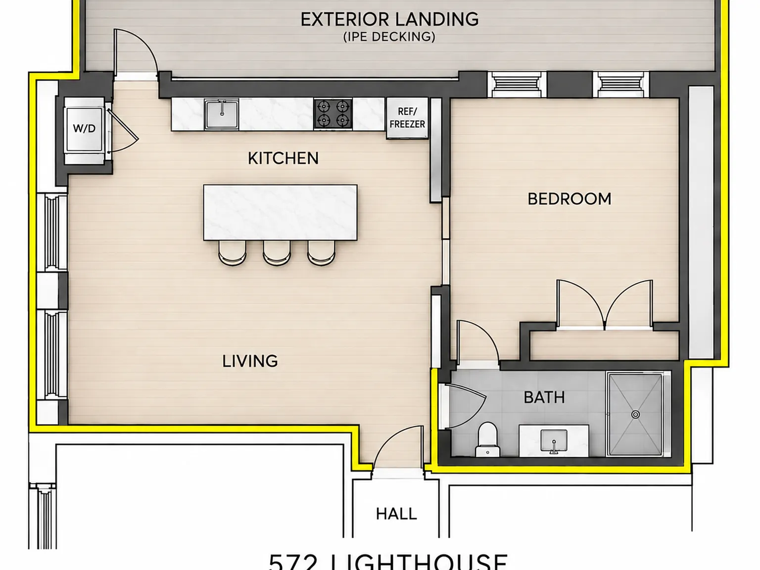 1 bed, 570 sqft, $2,900 — Photo 2