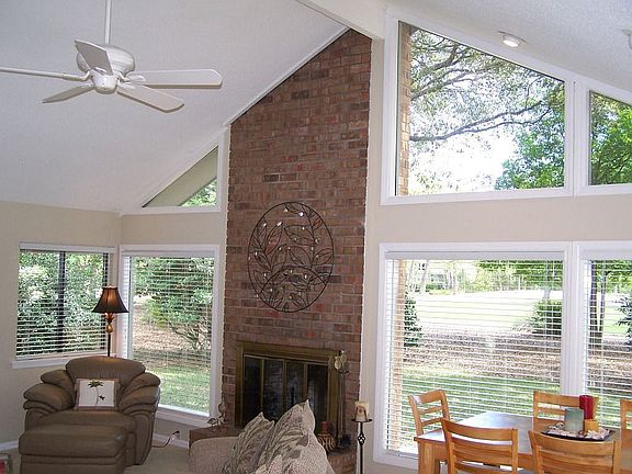 Great room with large floor to ceiling windows