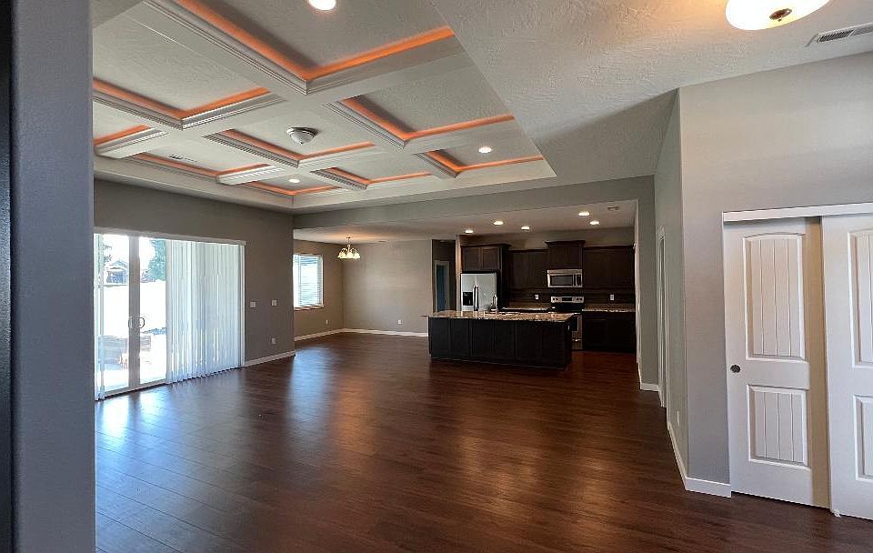 Open concept kitchen, living room and dining room