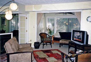 LR, fireplace, door to study