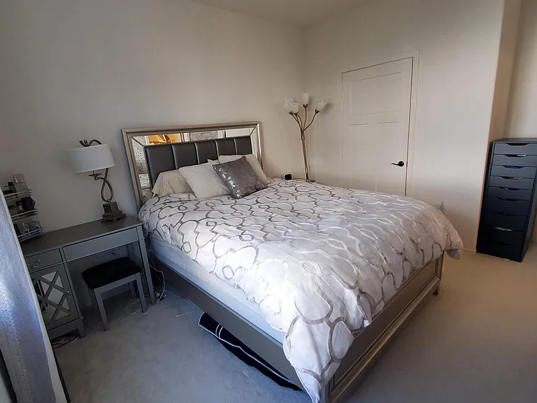 Master bedroom with a walk-in closet