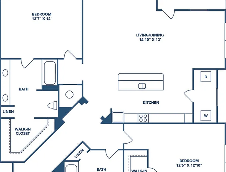 2 Bedroom | 2 Bath | 1254 SF 2 Bedroom | 2 Bath | 1254 SF
