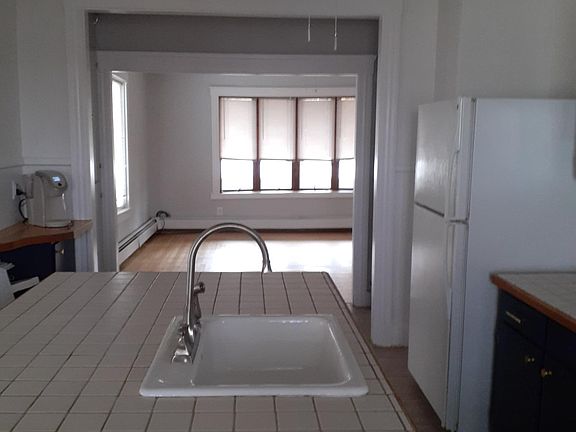 Kitchen island opens to living room