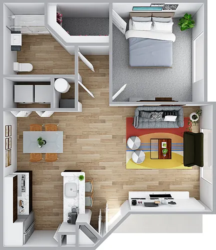 Floor plan One Bed/One Bath | 722