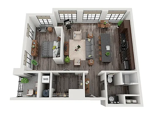 Floor plan Open 1x1 E - BTY