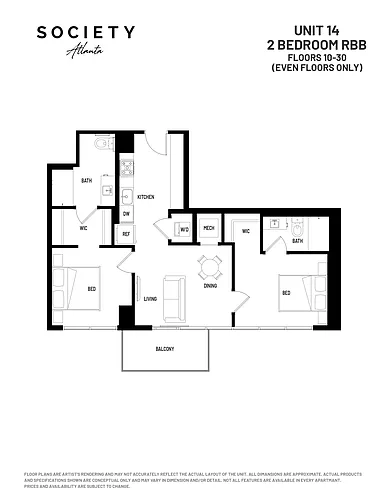 Floor plan 2 Bed - B4